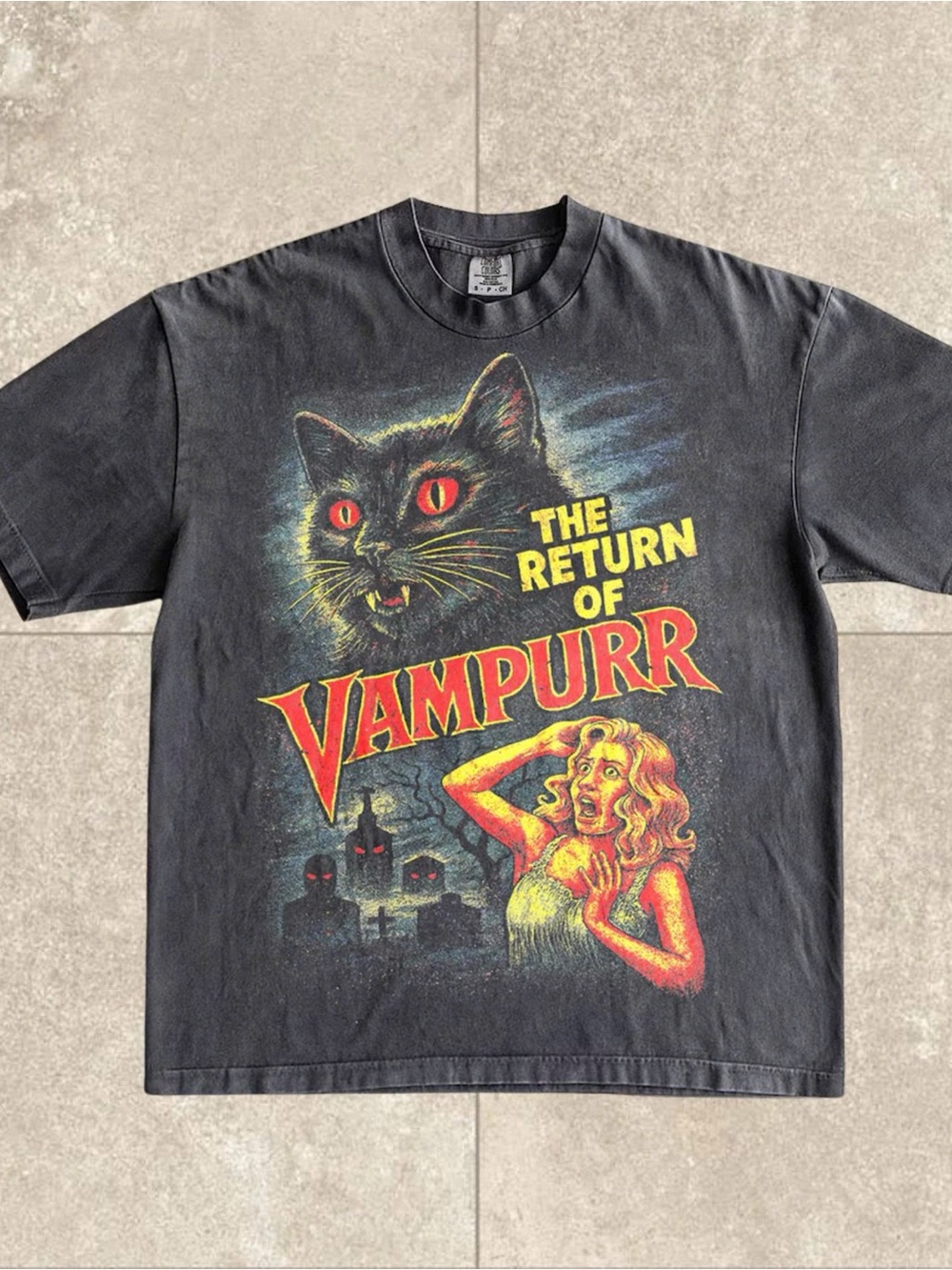 Comfort Colors Pepper Cat Vampire'The Return of Vampurr' Tee